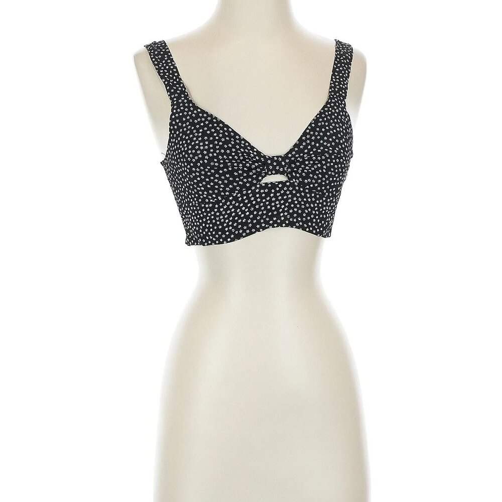 Reformation Black and White Floral Top